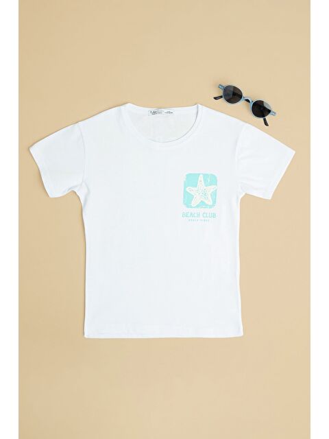 Fullamoda Surf Babe Yazı Baskılı Kız Çocuk Tişört