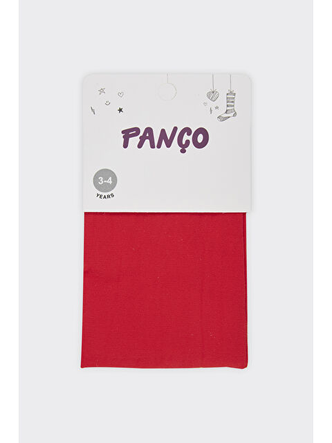 Panço Kız Çocuk Düz Kırmızı Mikro Külotlu Çorap - S000510633-20045