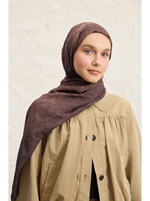 QEF Vela Desenli Pamuk Şal Acı Kahve