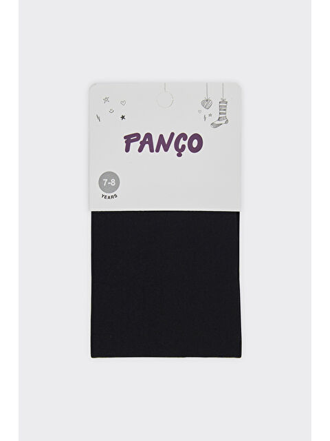 Panço Kız Çocuk Düz Siyah Mikro Külotlu Çorap - S000510633-19351