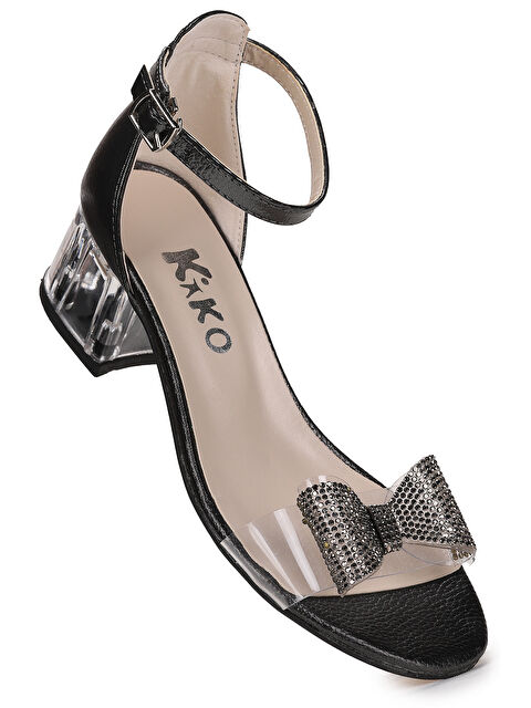 Kiko Kids Tire Vakko Kız Çocuk 4 Cm Şeffaf Topuklu Sandalet Abiye Ayakkabı - S000424537-26405
