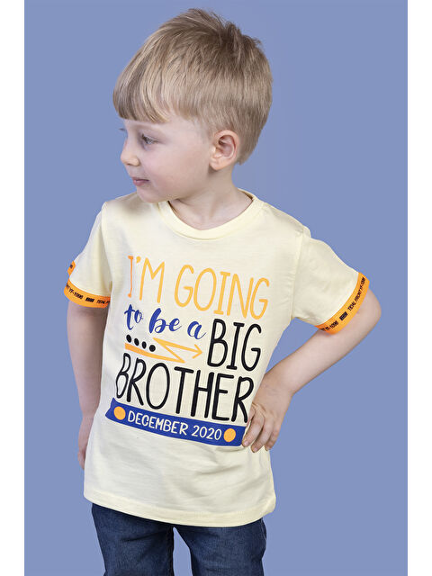 Toontoykids Erkek Çocuk Kolları Neon Şerit Detaylı Baskılı Tişört - S000417893-20072