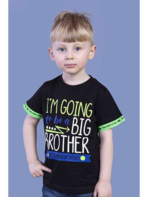 Toontoykids Erkek Çocuk Kolları Neon Şerit Detaylı Baskılı Tişört - S000417893-19351