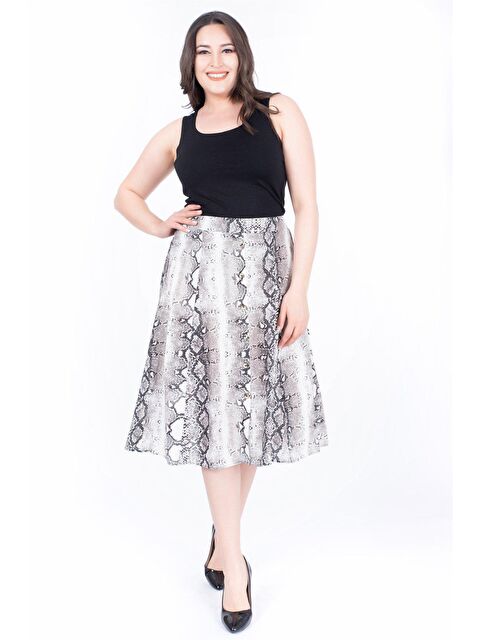 Mylinemoda Önden Düğmeli Çan Etek - S000239085-23173