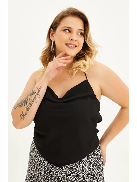 Mylinemoda Saten Degaje Yaka Top - S000239086-19351