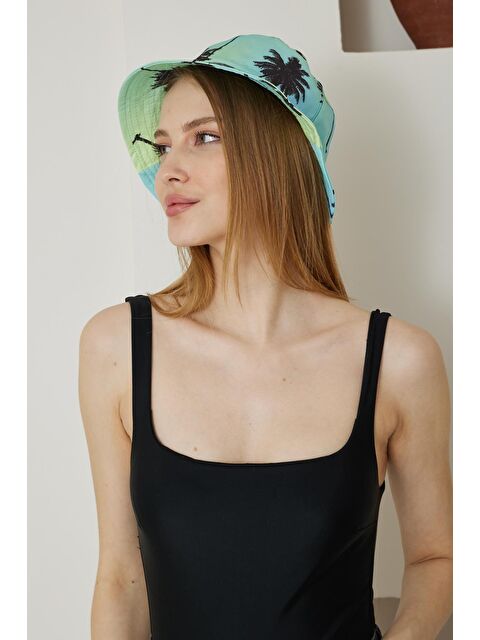 Chandraswear Kadın Yazlık Desenli Bucket Şapka Tropikal - Hope - S000221089-18194