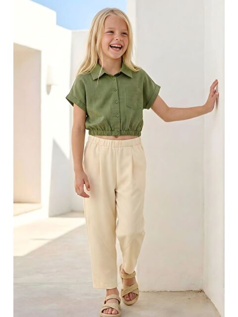 ZEYLAND Kız Çocuk Baggy Pantolon - Krem