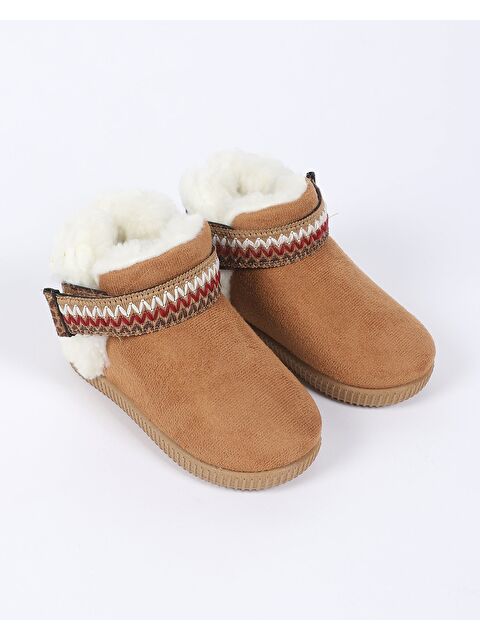 Chirpy Çocuk Süet Desenli Biyeli Cırtlı Ev Ayakkabısı Panduf - ASTRA - S000502722-4557