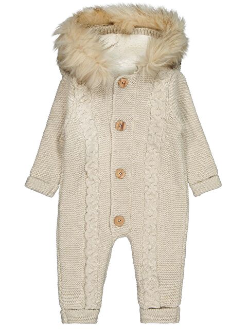 Civil Beybek Kapüşonlu 3-12 Ay Tulum - Bej 6-9 Ay - S000509126-19928