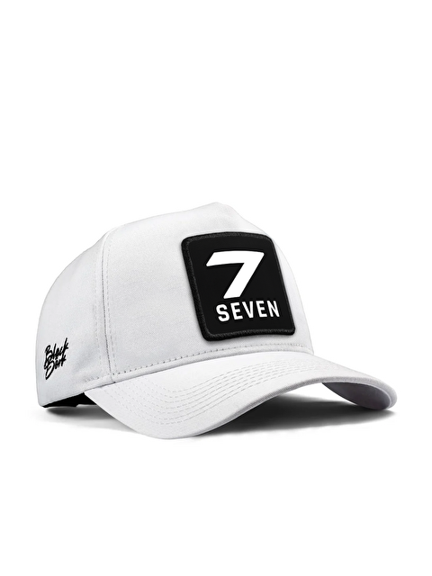 BlackBörk 7 Numara Logolu Beyaz Beyzbol Premium Şapka