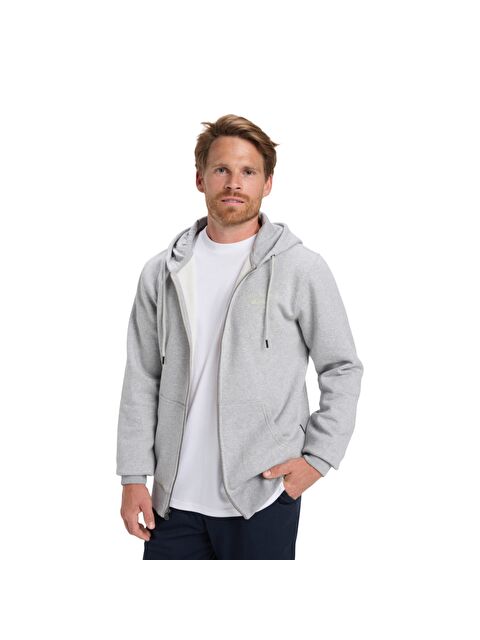 Quiksilver Zip Hood Chest Logo Erkek Gri Fermuarlı Sweatshirt - S000489922-20600