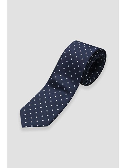 ABBATE Kravat 8 Cm Mikrofiber Polyester Lacivert Erkek Puantiyeli Kravat - S000451161-21164
