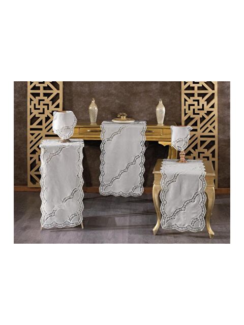 Çeyiz Diyarı Rua Keten 5 Parça Salon Takımı Gri - S000496361-20600