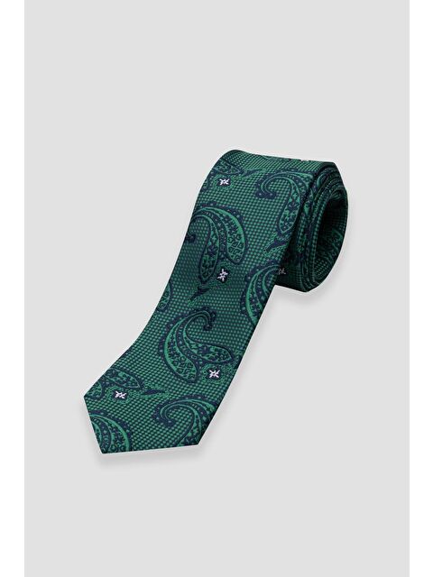 ABBATE Kravat 8 Cm Mikrofiber Polyester Yeşil Erkek Desenli Kravat - S000451162-18194