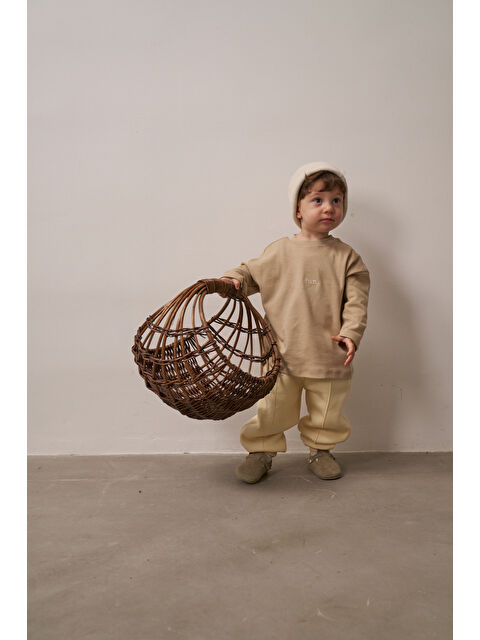 Oh La La Koala For Little Ones Vizon Nakışlı Oversize Uzun Kollu T-shirt - S000516938-26429