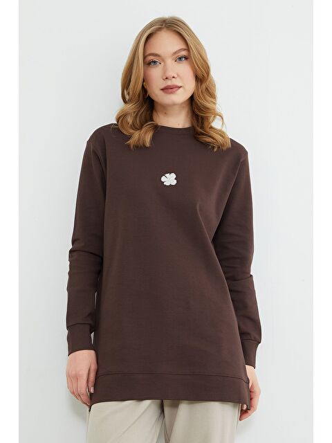 Fullamoda Fullamodest Lotus Çiçeği Kabartmalı Oversize Tunik