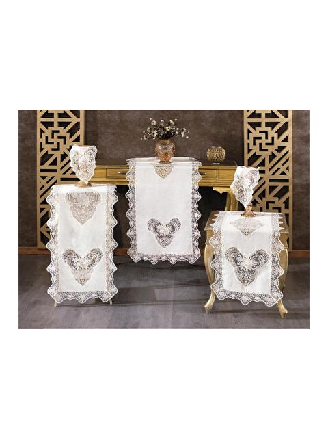 Çeyiz Diyarı Katre Keten 5 Parça Salon Takımı Krem - S000496374-19966