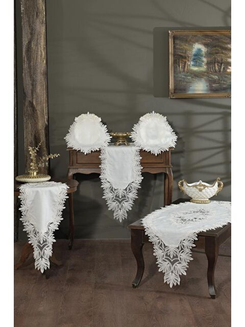 Çeyiz Diyarı Işıl Salon Takımı 5 Parça Krem - S000496376-19966