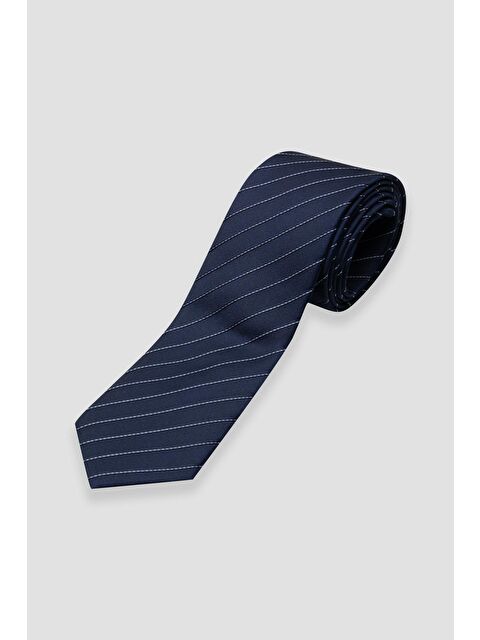 ABBATE Kravat 8 Cm Mikrofiber Polyester Lacivert Erkek Çizgili Kravat - S000451164-21164