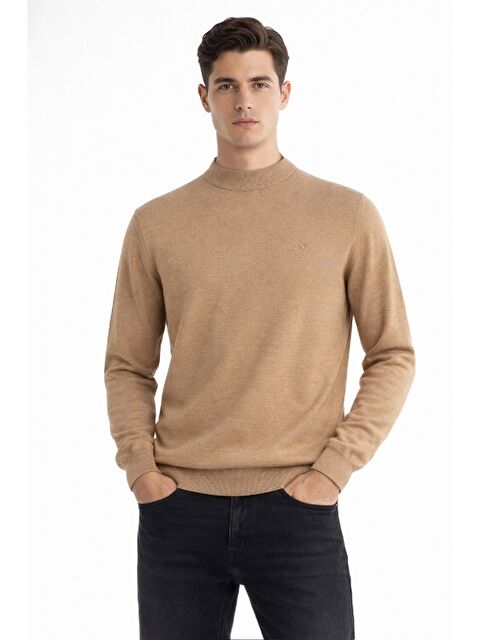 Sabri Özel Camel 1/2 Balikçi Yaka Kazak - S000524217-4557