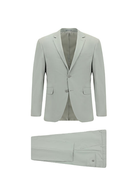 Kiğılı Techno-Line Super Slim Fit Ekstra Dar Kesim Beli Lastikli İpli Çantalı Elastanlı Takım Elbise - S000438975-25636