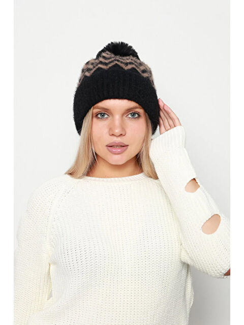 Remsa Zigzag Desenli Kadın Bere RKŞ-19 Siyah Kahverengi - S000297195-19413