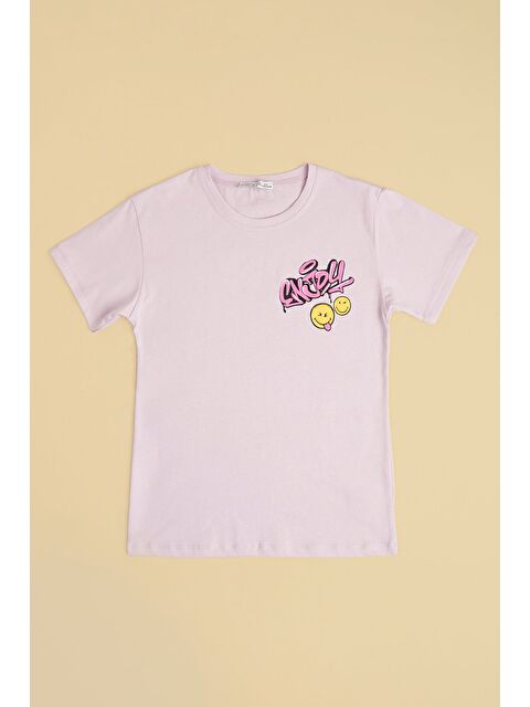 Fullamoda Enjoy Yazı Baskılı Kız Çocuk Tişört