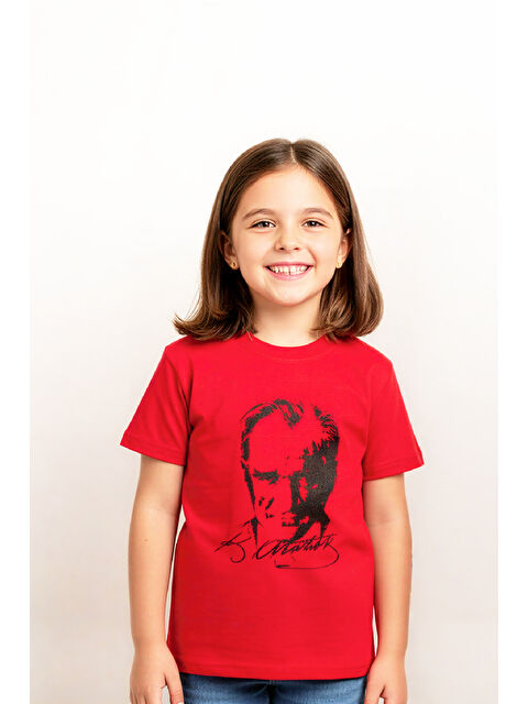 Modanino Kız Çocuk ATATURK Posterli T-Shirt 8-12 Yaş 12539 - S000520657-20045