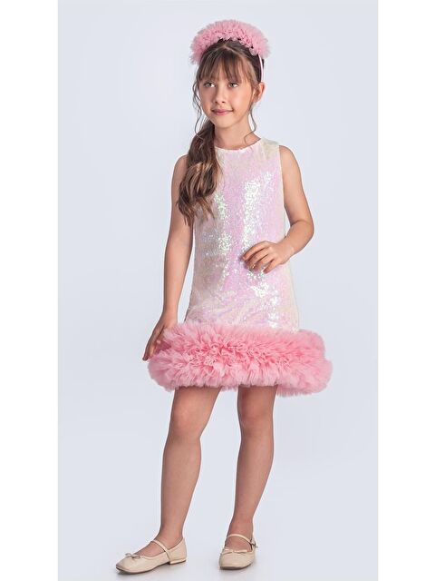 Mnk Baby & Kids Pul Payet İfestos Taçlı Tütü Çocuk Özel Abiye M00743 - S000397079-19965