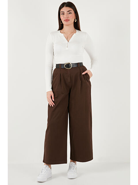 Lela Wide Leg Yüksek Bel Geniş Paça Kemerli Pantolon 68351223 - S000463892-19413