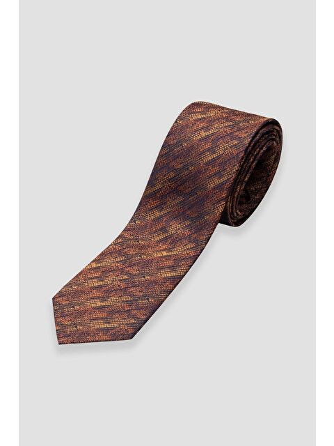 ABBATE Kravat 8 Cm Mikrofiber Polyester Turuncu Erkek Desenli Kravat - S000451165-20013