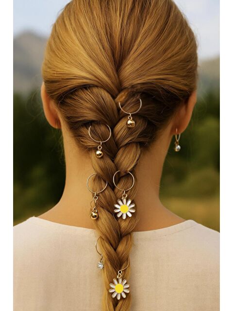 New Obsessions Papatya ve Tektaş 8 Parça Saç Küpesi Seti - S000387664-20076