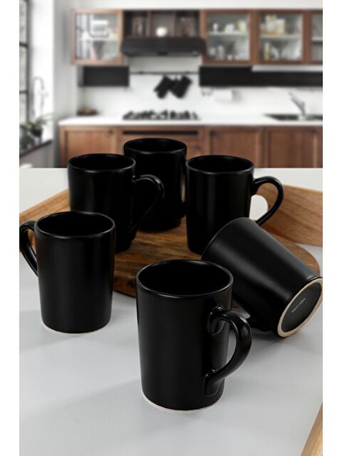 Keramika Mat Siyah Zen Kupa 8 Cm 6 Adet - S000112739-22238