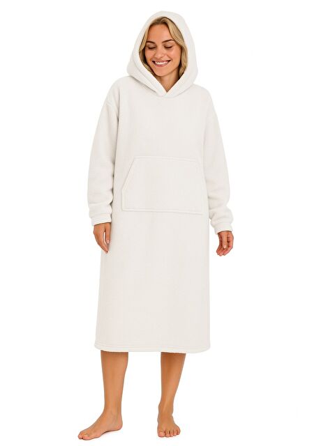 Mulberry Wellsoft Kapüşonlu Giyilebilir Tv Battaniyesi unisex Over size - Antrasit