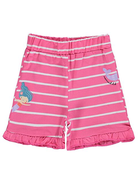 Civil Baby Çizgi Emp Deniz Kızı Baskılı 6-18 Ay Şort - Fusya
