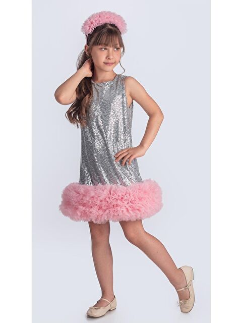 Mnk Baby & Kids Pul Payet İfestos Taçlı Tütü Çocuk Özel Abiye M00743 - S000397079-20600