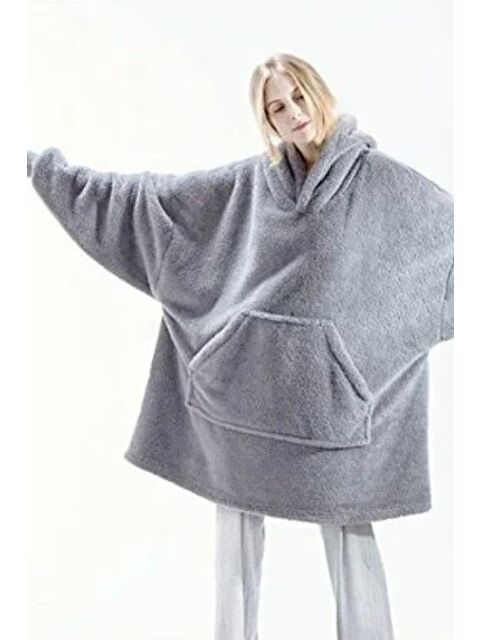 Mulberry Wellsoft Kapüşonlu Giyilebilir Tv Battaniyesi Unisex Over Size