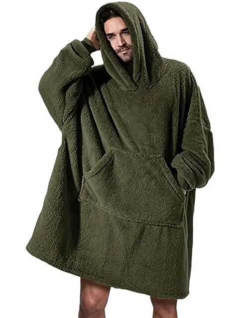 Mulberry Wellsoft Kapüşonlu Giyilebilir Tv Battaniyesi Unisex Over Size