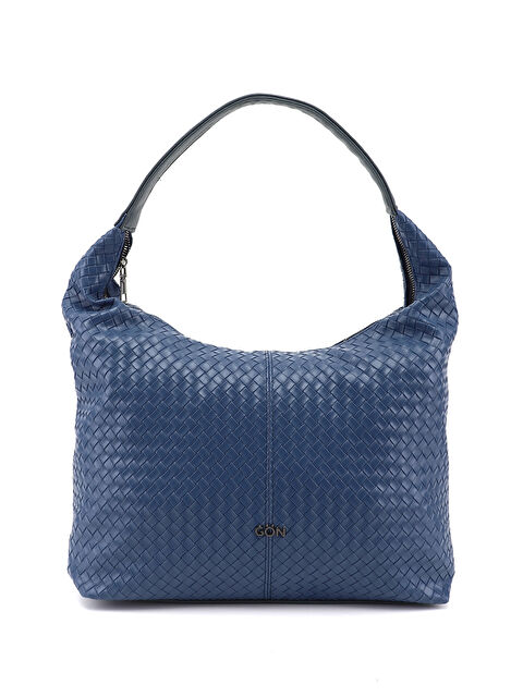 GÖNDERİ(R) Kadın AÇIK LACİVERT Örgü Baskılı Omuz Çantası