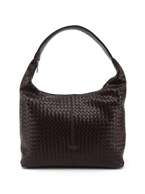 GÖNDERİ(R) Kadın KAHVERENGİ Örgü Baskılı Omuz Çantası