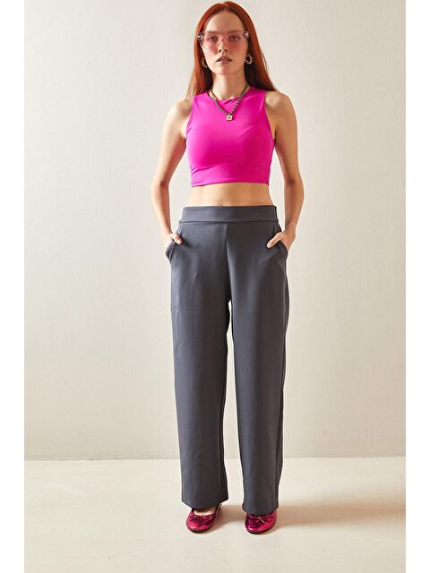 Xhan Füme Arka Kemeri Detaylı Palazzo Pantolon 5YXK5-48171-33 - S000159214-33408