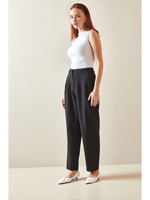 Xhan Siyah Pens Dikişli Yüksek Bel Kalem Pantolon 5YXK5-48172-02 - S000159213-19351