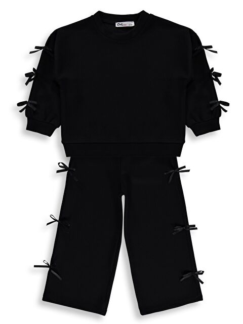 Civil Girls Kız Çocuk Fiyonklu 2-5 Yaş Eşofman Takımı - Siyah