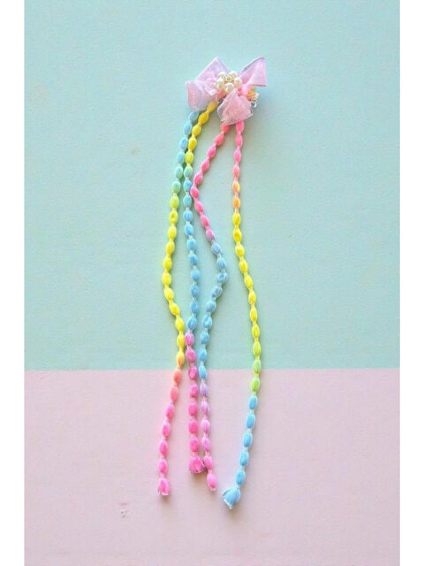 Le Mabelle Çok Renkli İnci Detaylı Sallantılı Kız Çocuk Yan Toka