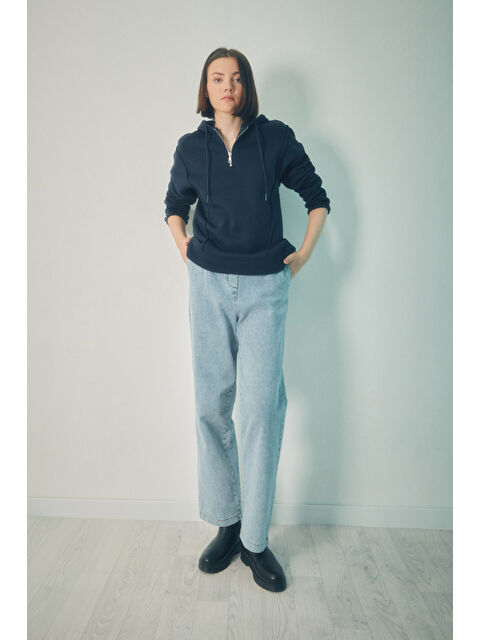 Fullamoda Beli Lastikli Cepli Wide Leg Jean - S000253740-17234