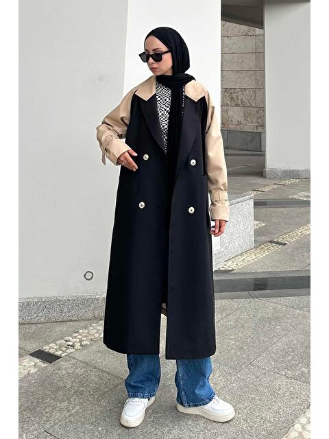 Lamelif Retrica İki Renk Trençkot Bej - S000518075-19928