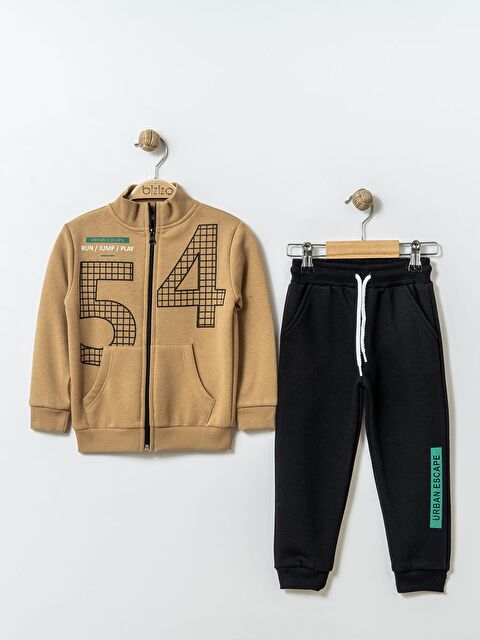 Bizizo 54 Baskılı 2-5 Yaş Takım - Kahve 4-5 Yaş - S000466593-19413