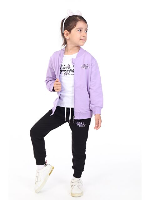 Toontoykids Kız Çocuk 3lü Baskılı Eşofman Takım