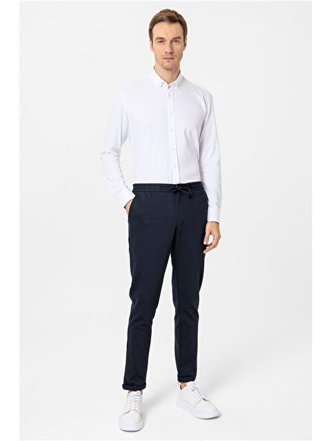 Süvari Lacivert Slim Düz Jogger Pantolon - S000460763-21164