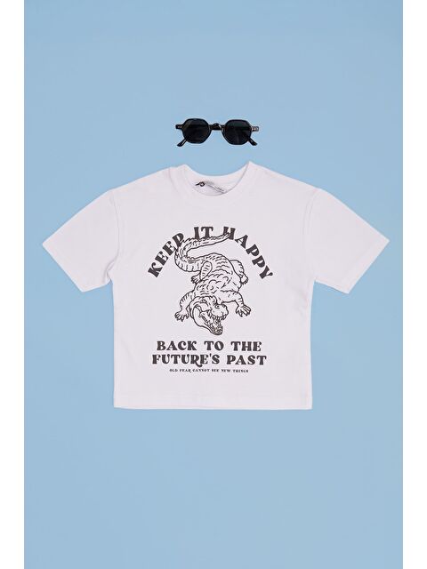 Fullamoda Timsah Kabartma Baskılı Erkek Çocuk Tişört